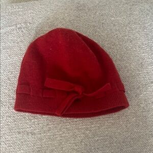 Bonpoint Red Kids Beanie with Bow